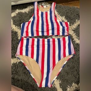 Red white and blue bathing suit